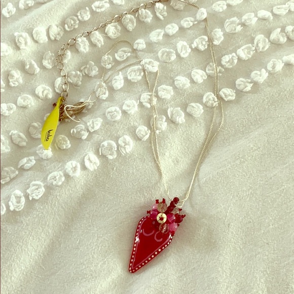 Orna Lalo Heart Long Necklace Pendant new! - Picture 1 of 5